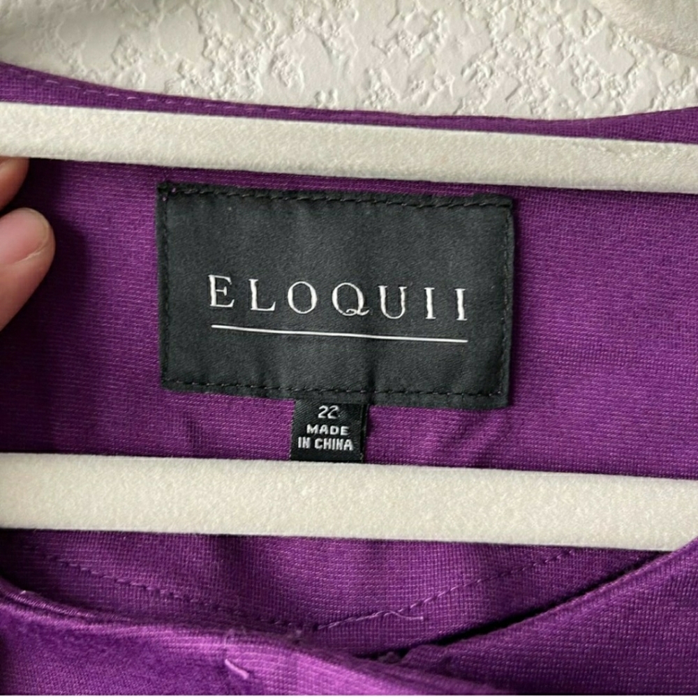 Eloquii Purple Ruffle Sleeve Blazer,  Size 22 - Picture 3 of 12